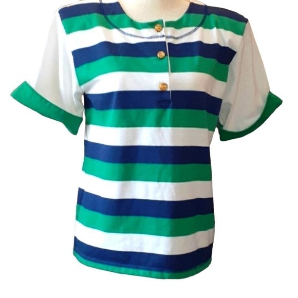 Bobbie Brooks Tops - 90s Vintage women's Bobbie Brooks‎ Striped Button Up Top size medium